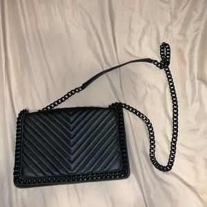 Black Quilted Chain Shoulder Bag